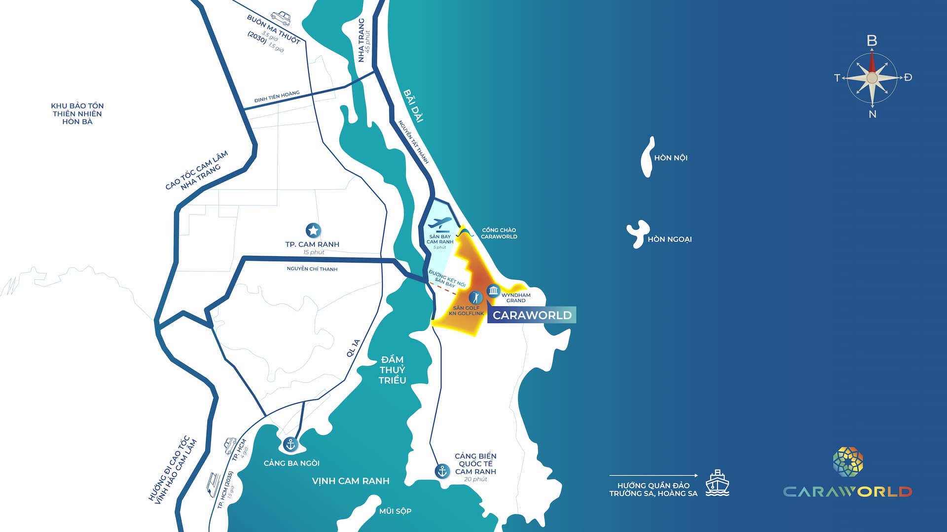 Vị trí kết nối Caraworld Cam Ranh