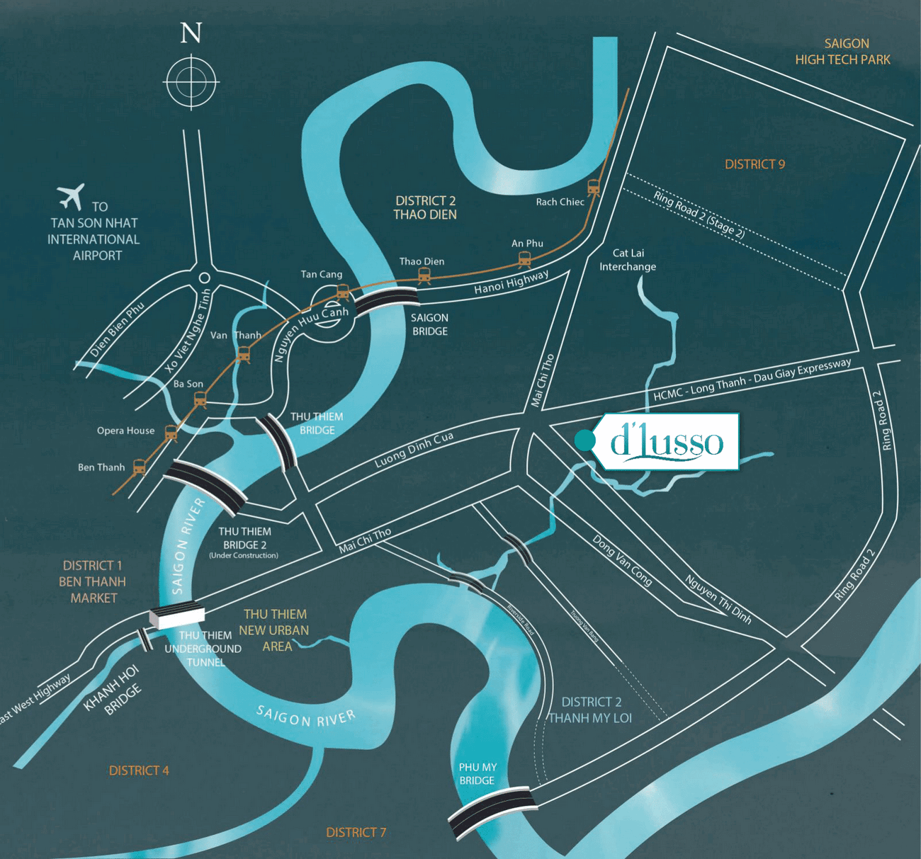 Địa chỉ vị trí dự án căn hộ D'lusso Emerald