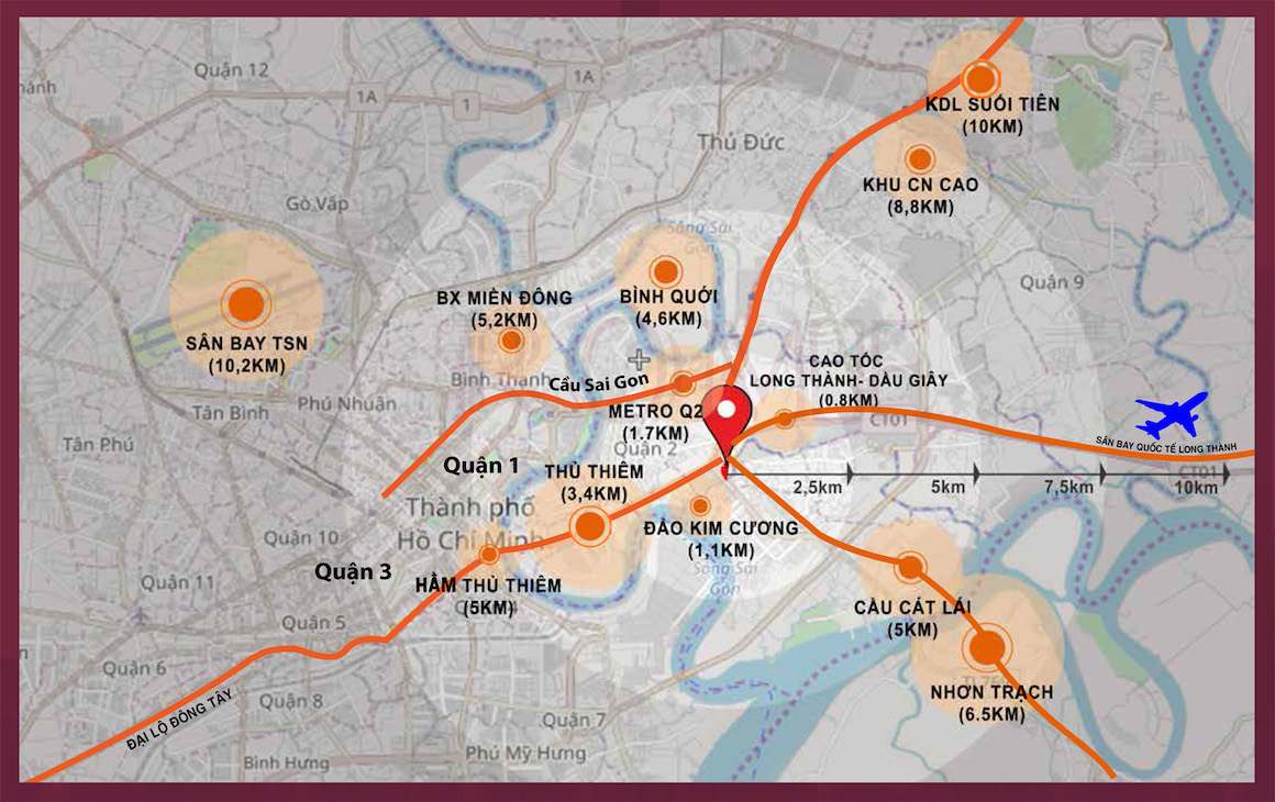 Dự án căn hộ D'Lusso Quận 2 Liên kết vùng