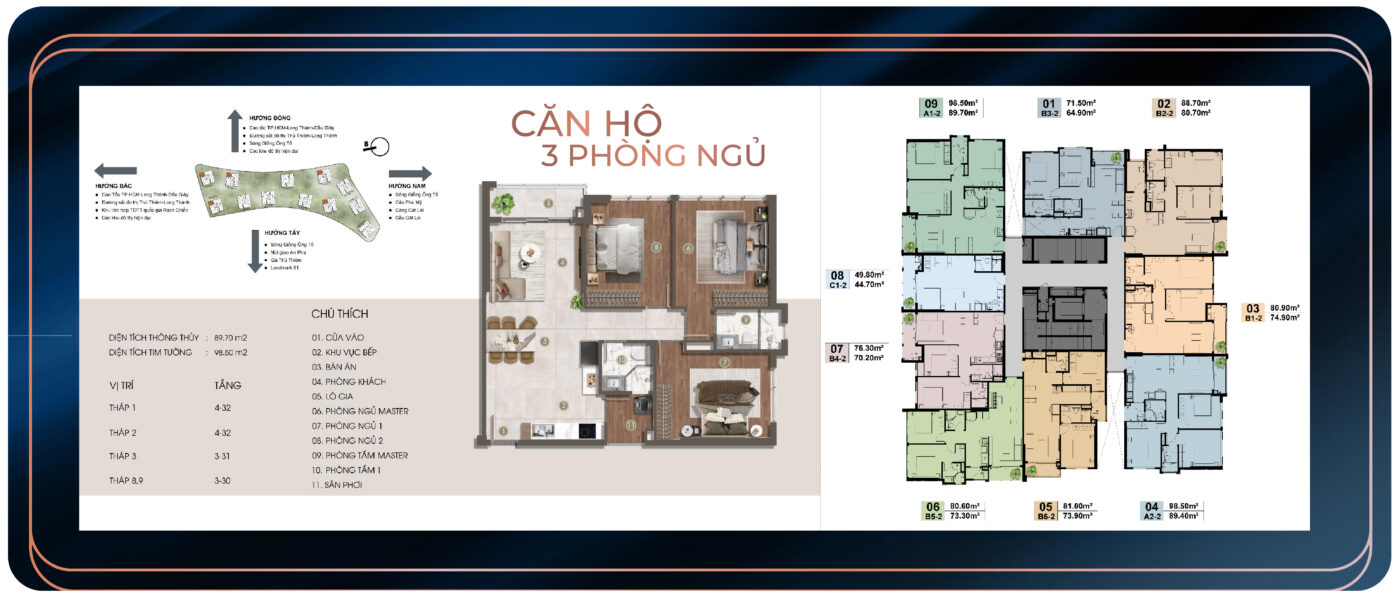 layout căn hộ 3pn tại the prive