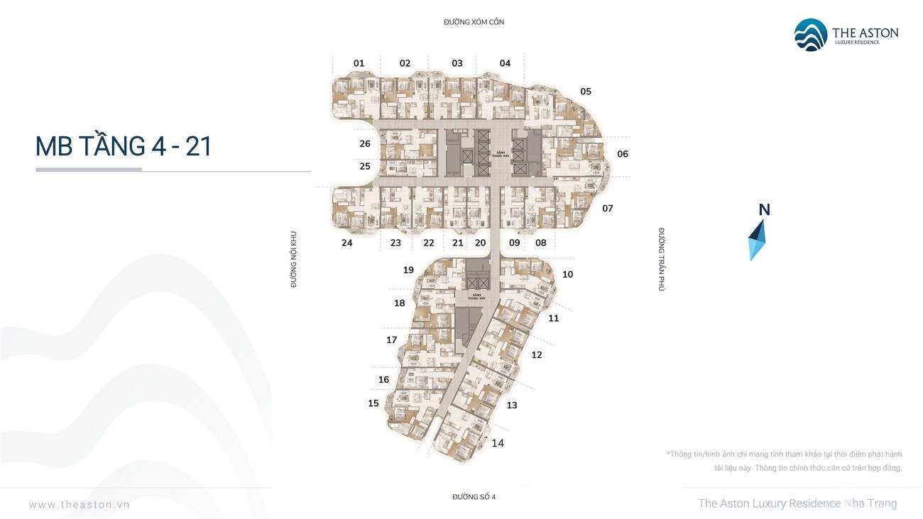 Mặt bằng tầng 4-21 Block Sol The Welltone Nha Trang