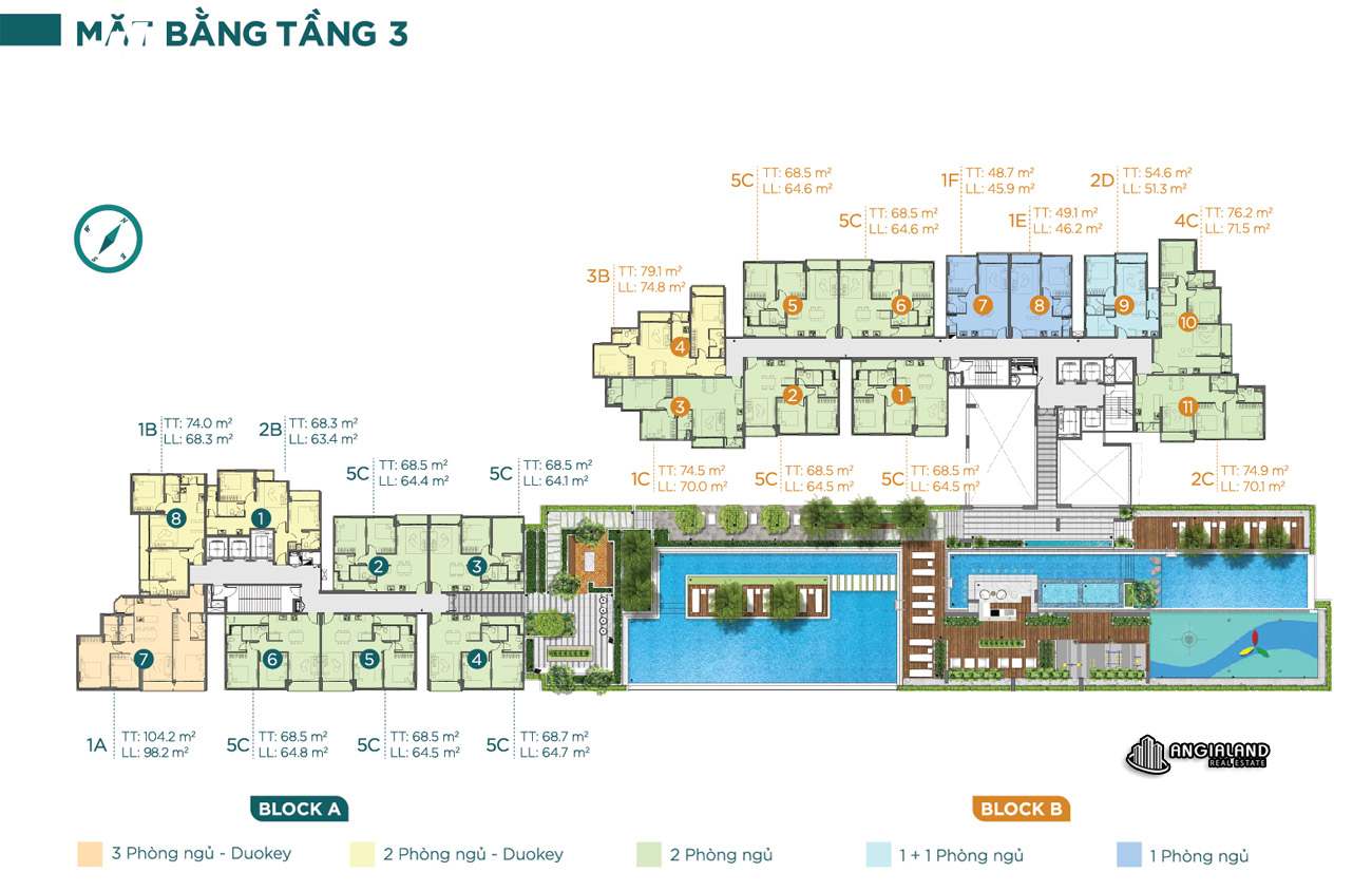 Mặt bằng tầng 03 căn hộ chung cư Dlusso Quận 2 Mặt bằng tầng 03 căn hộ chung cư Dlusso Quận 2