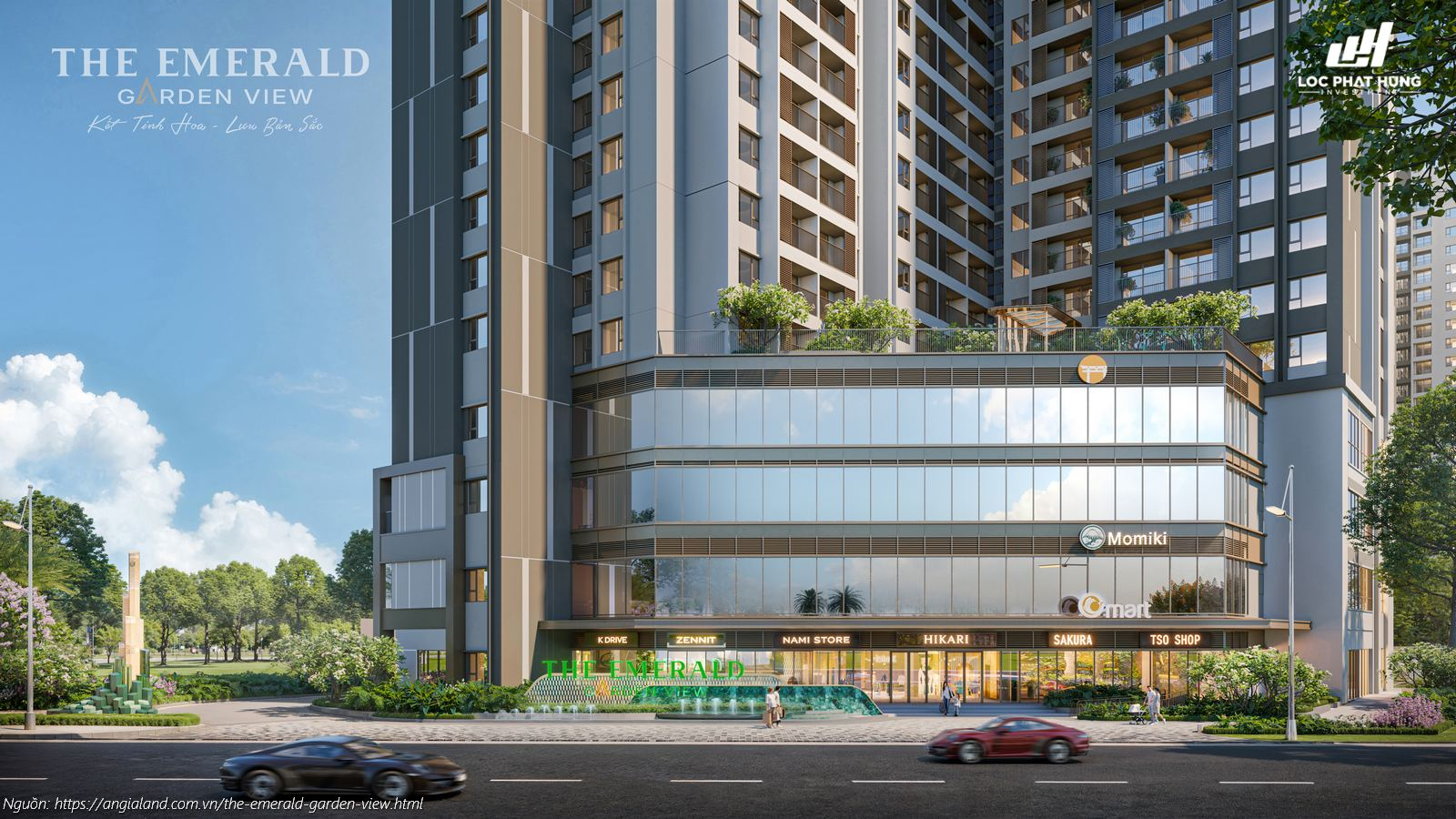 Phối cảnh Shophouse khối đế thương mại dự án The Emerald Garden View, TP.HCM