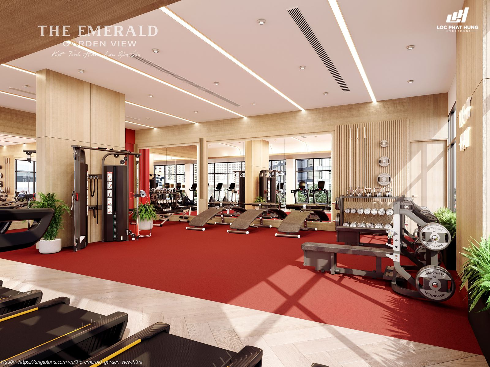 Phối cảnh tiện ích phòng Gym tầng 4 căn hộ The Emerald Garden View