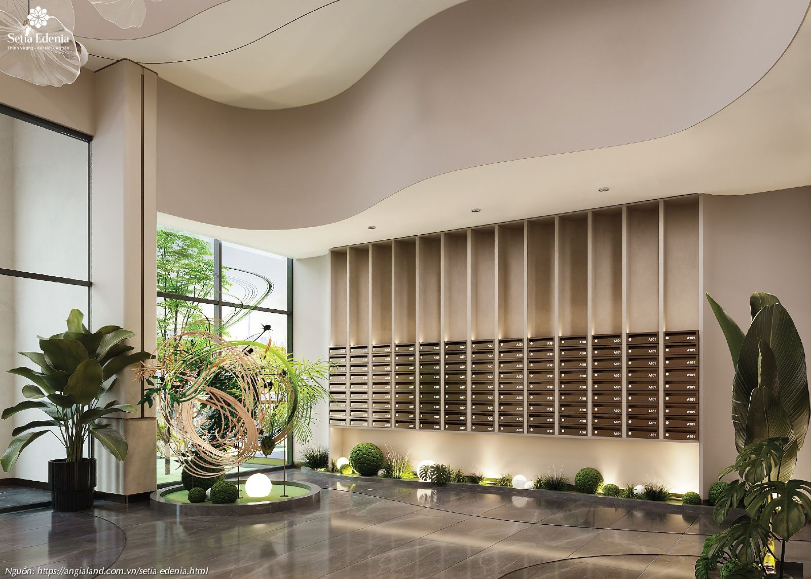 Sảnh hòm thư (Mailbox) - Tiện ích nội khu cao cấp tại dự án Setia Edenia Lái Thiêu