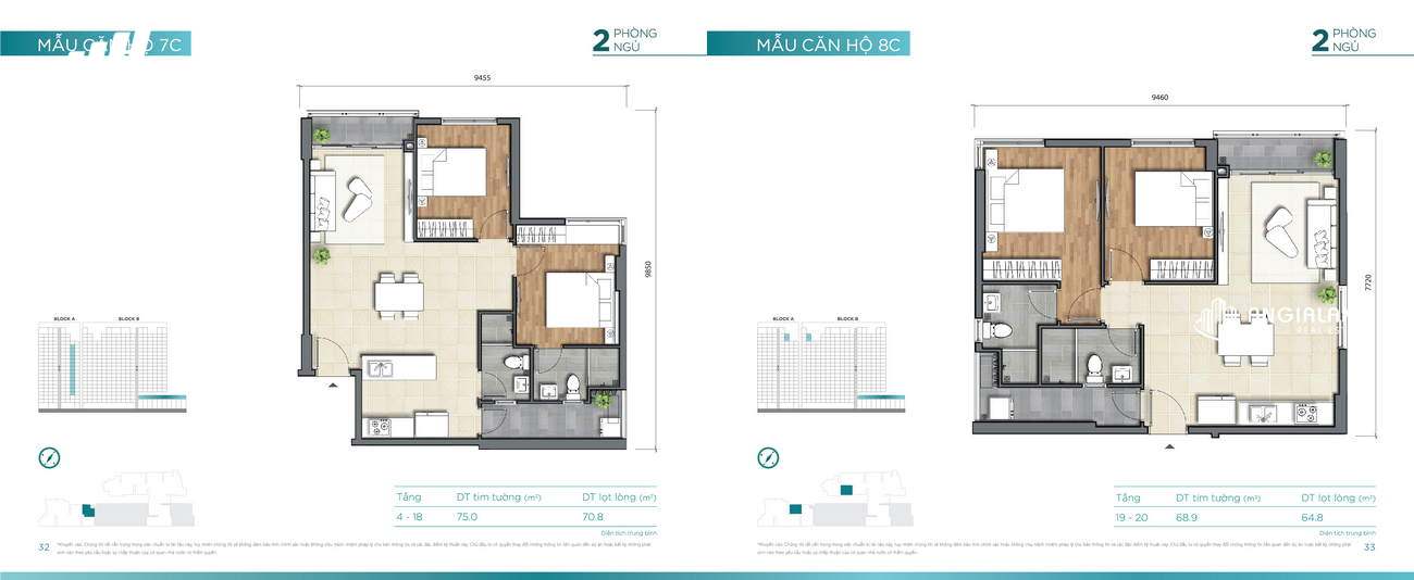 Thiết kế căn hộ 68m² - 75m² Dlusso Quận 2 Thiết kế căn hộ 68m² - 75m² Dlusso Quận 2