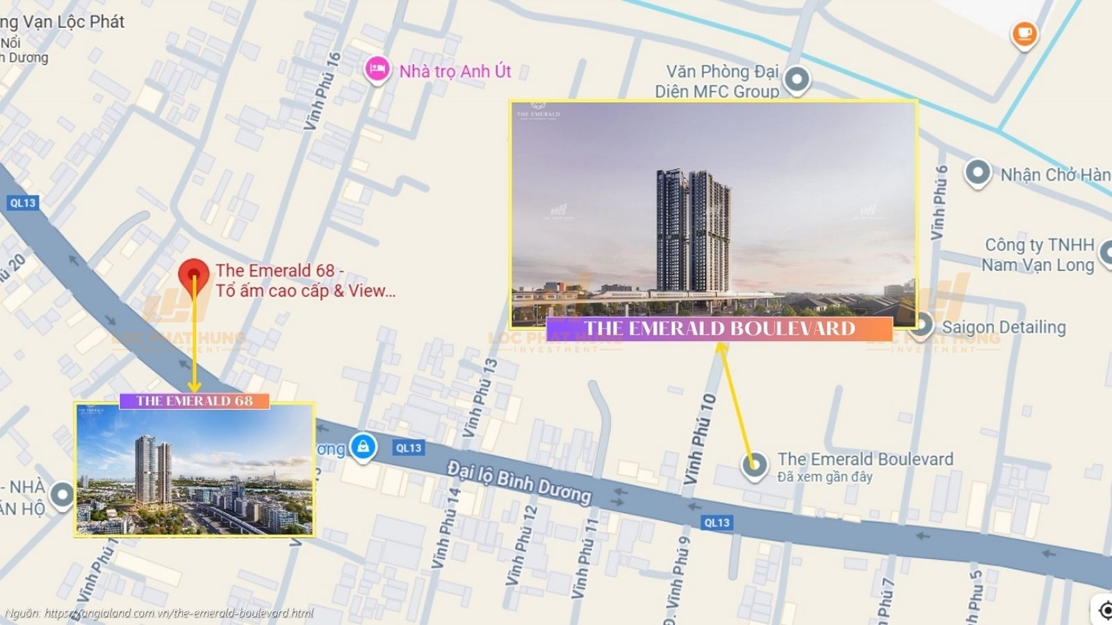 Vị trí địa chỉ dự án căn hộ chung cư The Emerald Boulevard